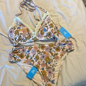 Cupshe Floral Bikini Set - Multicolor